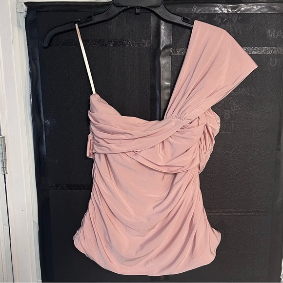 L.A.M.B. by Gwen Stefani NWT Ruched On Shoulder Top in Rose Smoke - Picture 6 of 14